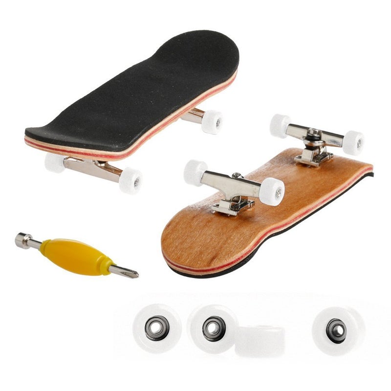 Lottoyday 1 Pack Professional Mini Maple Wooden Fingerboards, Finger Skateboard Toy Set for Kids (White) - Image 1